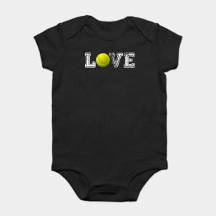 Tennis distressed ball t shirt cute dad mom love Baby Bodysuit